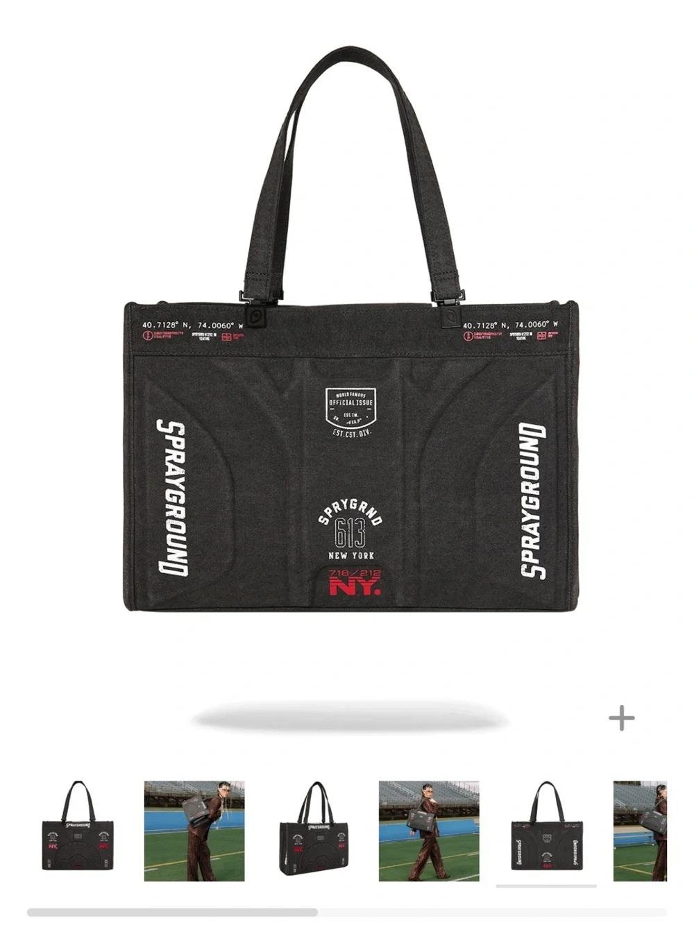 Sprayground Black Tote with White & Red Accents (FIRM PRICE)